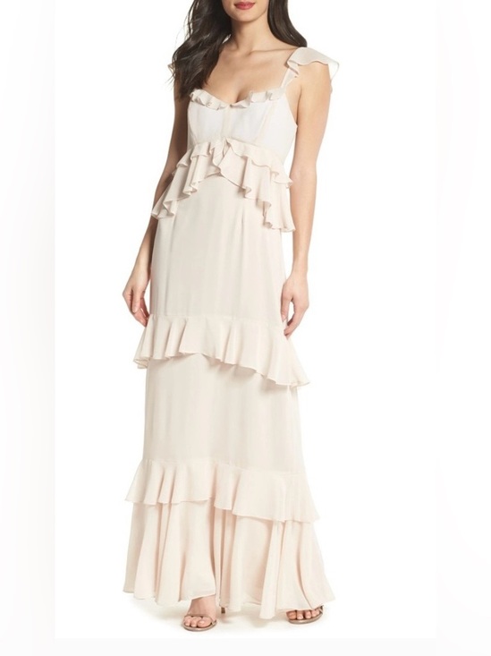 Wayf Dresses & Skirts - Wayf Gwyneth Blush Tiered Ruffle Maxi Dress Size XL Wedding Classy Fairy